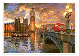 Poster Westminster bei Sonnenuntergang