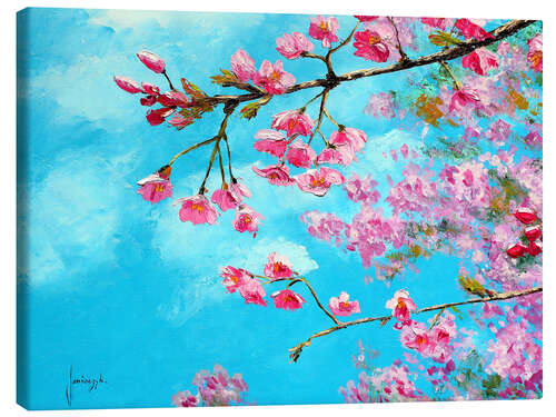 Canvas print Cherry blossom Blue