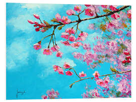 Foam board print Cherry blossom Blue