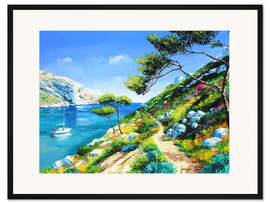 Gerahmter Kunstdruck Wandern in der Bucht