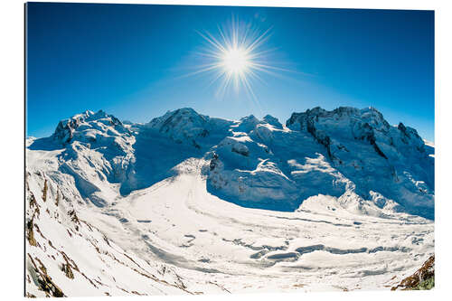 Gallery print Panorama from Gornergrat with Monte Rosa, Lyskamm, Breitrhorn. Zermatt, Schweiz.