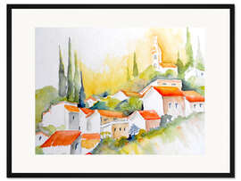Gerahmter Kunstdruck Dorf