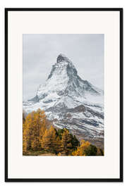 Gerahmter Kunstdruck Matterhorn von Riffelalp, Zermatt, Schweiz