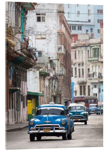 Acrylic print Taxis in Avenue Colon, Cuba