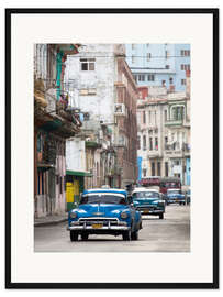 Gerahmter Kunstdruck Taxis in der Avenue Colon, Kuba