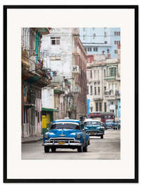 Inramat konsttryck Taxis in Avenue Colon, Cuba
