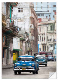 Selvklebende plakat Taxis in Avenue Colon, Cuba