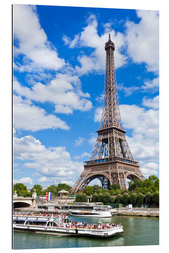 Gallery print Tour boat on the Seine with Eiffel Tower