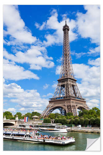 Vinilo para la pared Tour en barco por el Sena con la Torre Eiffel