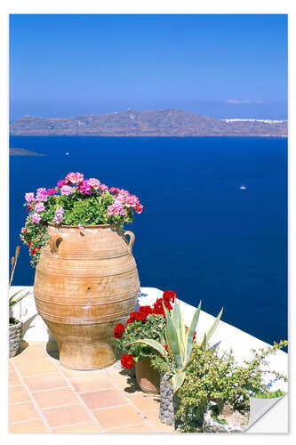 Selvklæbende plakat Fira, Santorini Island (Thira)