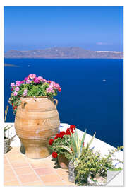 Selvklæbende plakat Fira, Santorini Island (Thira)