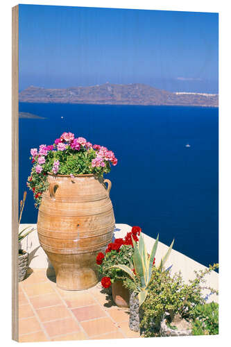 Wood print Fira, Santorini Island (Thira)