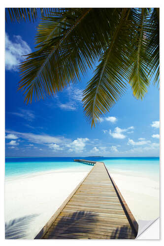 Selvklebende plakat Jetty, Maldives