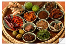 Selvklebende plakat Spices from the Thai cuisine