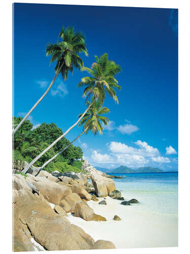 Cuadro de metacrilato Anse Severe With Praslin Island in Background, La Digue, Seychelles