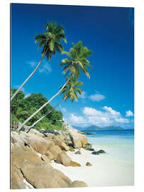 Gallery print Anse Severe With Praslin Island in Background, La Digue, Seychelles
