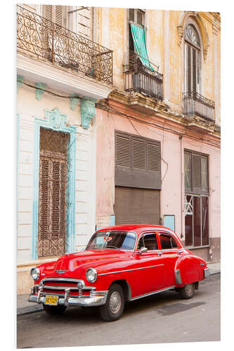 Foam board print Restored American car, Havana