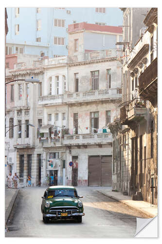 Sticker mural Taxi dans une rue de La Havane