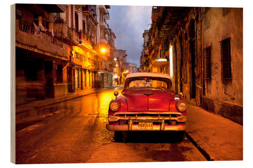 Cuadro de madera Red vintage American car in Havana