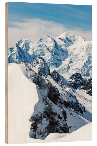 Wood print Mont Blanc