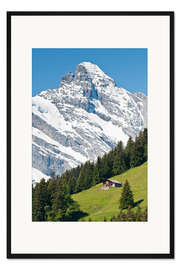 Gerahmter Kunstdruck Jungfrau-Massiv