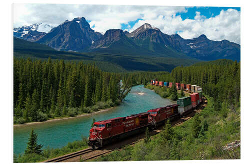 PVC print Morants bend with railroad and Bow River