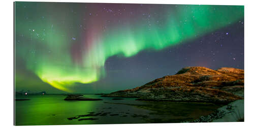 Tableau en plexi-alu Aurore boréale à Tromso, Norvège