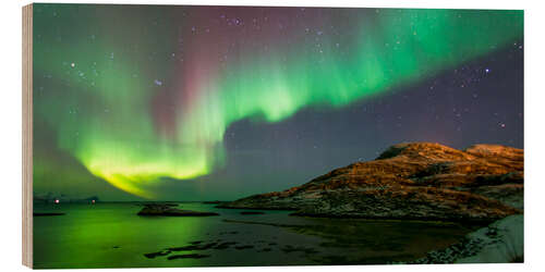 Stampa su legno Aurora boreale vicino a Tromso