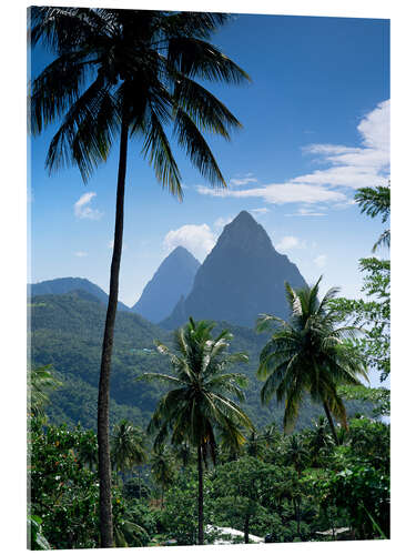 Akrylbilde The Pitons, St Lucia