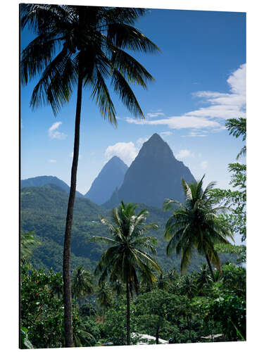 Tableau en aluminium Pitons de Sainte-Lucie