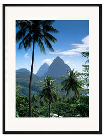 Gerahmter Kunstdruck Die Pitons, St. Lucia