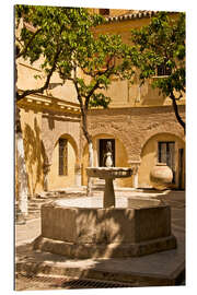 Quadro em plexi-alumínio Terrace with fountain in Seville