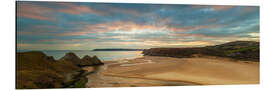 Aluminium print Three Cliffs Bay, Gower