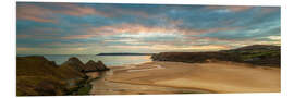 Foam board print Three Cliffs Bay, Gower