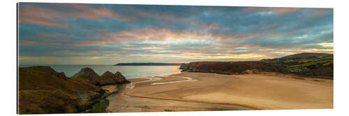 Cuadro de plexi-alu Three Cliffs Bay, Gower