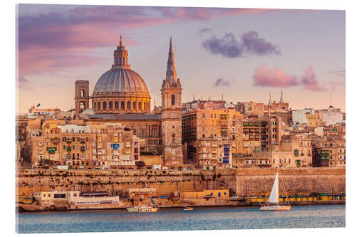 Acrylic print Valletta at sunset