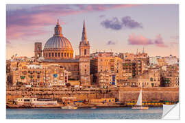 Selvklebende plakat Valletta at sunset