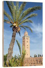 Obraz na drewnie Minaret of the Koutoubia Mosque, UNESCO World Heritage Site, Marrakech, Morocco, North Africa, Afric - Nico Tondini