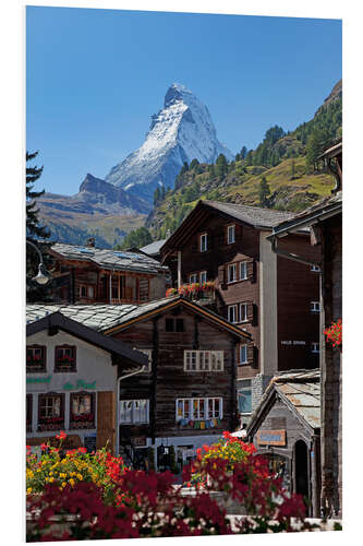 Foam board print Zermatt with Matterhorn