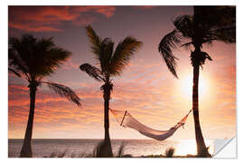 Selvklebende plakat Hammock on the beach, Florida