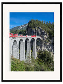 Gerahmter Kunstdruck Landwasser Viadukt, Filisur, Graubunden, Swiss Alps, Switzerland, Europe