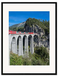 Gerahmter Kunstdruck Landwasser Viadukt, Filisur, Graubunden, Swiss Alps, Switzerland, Europe