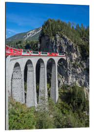 Magnettafel Landwasser Viadukt, Filisur, Graubunden, Swiss Alps, Switzerland, Europe