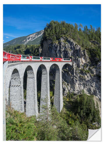 Wall sticker Landwasser Viadukt, Filisur, Graubunden, Swiss Alps, Switzerland, Europe
