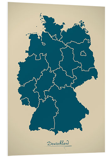 Tableau en PVC Carte moderne de l'Allemagne