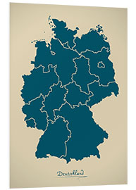 Foam board print Modern map of Germany Artwork Design