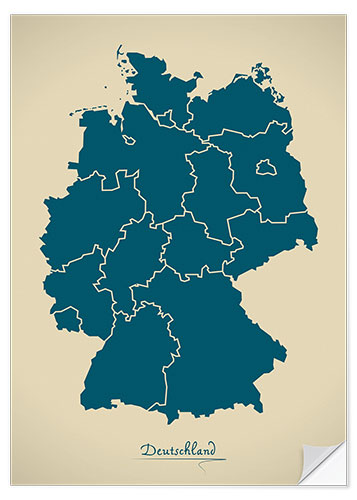 Wall sticker Modern map of Germany Artwork Design