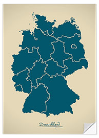 Wall sticker Modern map of Germany Artwork Design