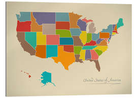 Gallery print Modern Map of USA Artwork Design