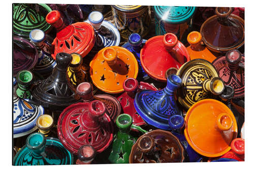 Stampa su alluminio Colourful tajines, Essaouira, Atlantic coast, Morocco, North Africa, Africa